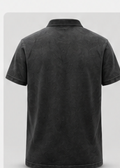 DIVINE CHAOS – Washed Black Graphic Polo T-Shirt
